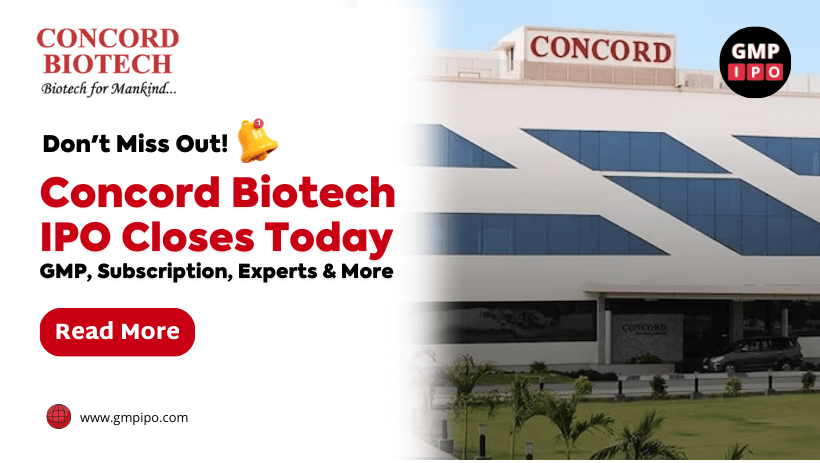 Closing of concord biotech ipo today. Gmp subscription, experts & more with gmpipo. Com