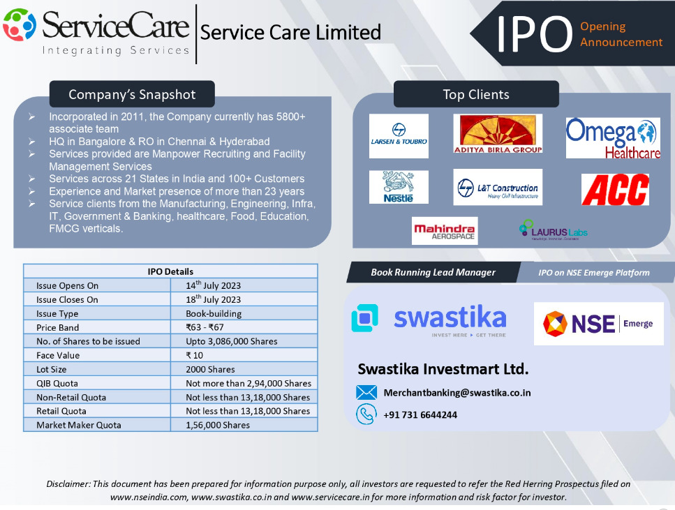 Get all the details about the service care limited gmp ipo, including the offering price, subscription dates, and more with gmpipo. Com